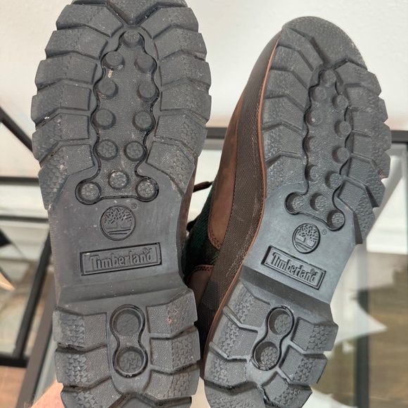 TIMBERLAND Women’s Euro Hiker Brown Leather/Suede & Plaid print Boots Size 8 - Picture 9 of 12